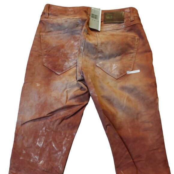 G-Star Raw 3301 Super Skinny Tie-Dye Rust Orange Copper Brown Denim Jeans Sz 28 - Picture 8 of 10